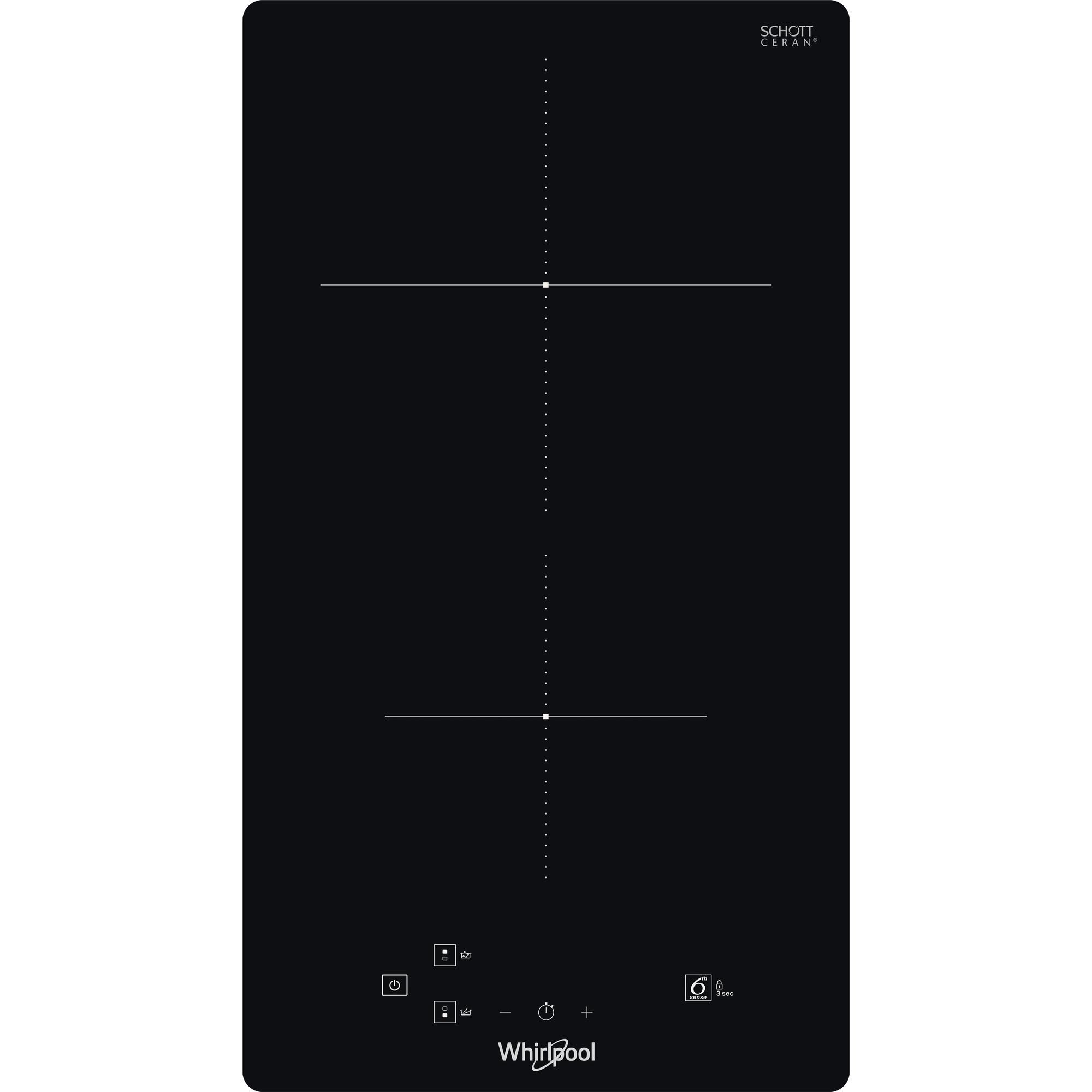 Whirlpool WS Q0530 NE Zwart Ingebouwde Inductiekookplaat - 28 cm - 2 Kookzones