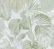 LivingWalls Famous Garden Behang Botanisch Groen Wit Grijs Goud