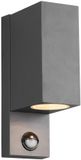 TRIO ROYA Wandlamp Antraciet GU10 IP44 Bewegingssensor