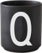 Design Letters tasse noir avec lettre Q