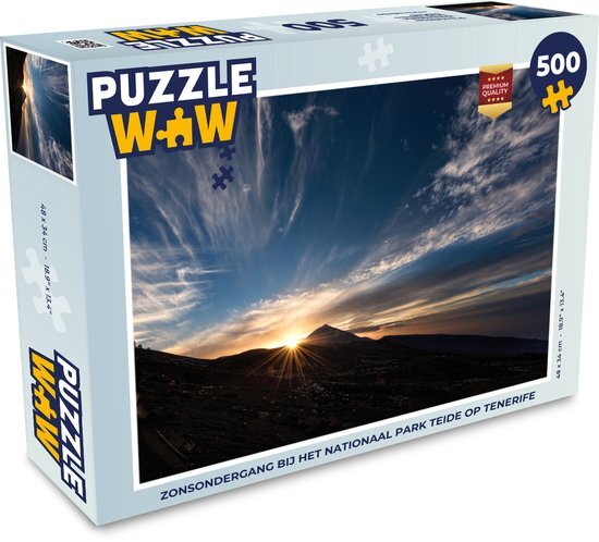 MuchoWow Puzzel Zonsondergang bij het Nationaal park Teide op Tenerife - Legpuzzel - Puzzel 500 stukjes - Sinterklaas cadeautjes - Sinterklaas voor grote kinderen