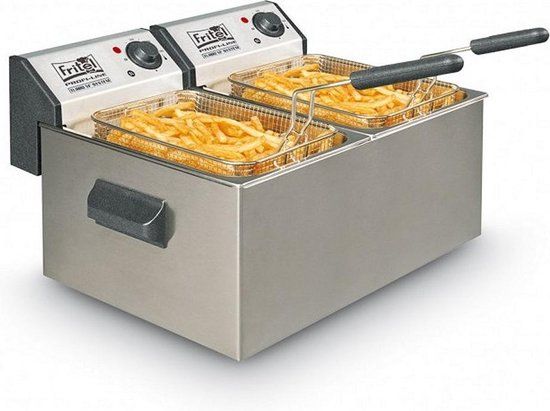 FRITEL Profi 3855 - Double Deep Fryer - 2x 5L - 6400W - Stainless Steel