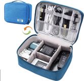 CHPN - Electronica Opbergtas - Accessoire tas - Oplader Tas - Vakantie - Reistas - Oordopjes/kabels - Blauw - Elektra tas