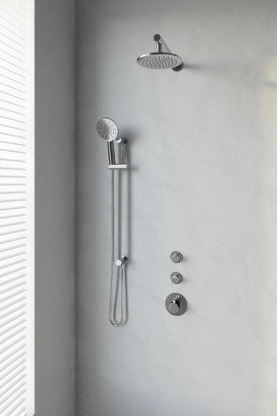 Brauer Regendouche Chrome Showerpipe Met Thermostaat 20cm 3 Standen Messing Chroom