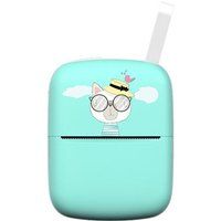 A8B Thermische printer Mini Portable Bluetooth Inktloos 200 dpi Blauw met 5 rollen stickerpapier
