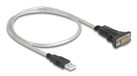 Delock 64267 Câble série Noir, Transparent 0,5 m USB Type-A DB-9