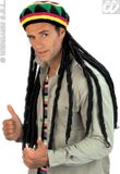 Finidi Rasta Muts met Lange Dreadlocks Reggae Zwart/Groen/Rood/Geel Synthetisch Mannen