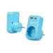 Garza - 3-in-1 stopcontactadapter met 1 Schuko-stopcontact + 1 USB-A QC3.0 + 1 USB-C PD20 W, snel opladen 20 W, kinderbeveiliging, 3680 W, draagbaar en veilig - Blauw