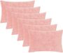 vidaXL Kussensloop 6 stuks Roze 40 x 60 cm Nep Konijnenbont