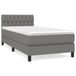 vidaXL Boxspring met matras, stof, donkergrijs, 90x200 cm