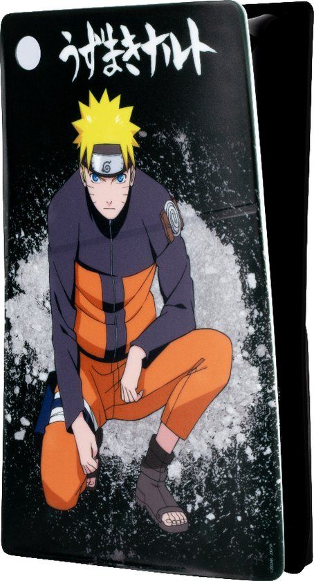 Konix Naruto Shippuden Beschermpaneel voor PS5 Slim Console - Siliconen - Schokbestendig - Anti-kras - Naruto Patroon - Zwart