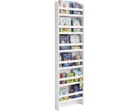 Merkloos Boekenkast - 55x200x10 cm - Wit - Met Planken