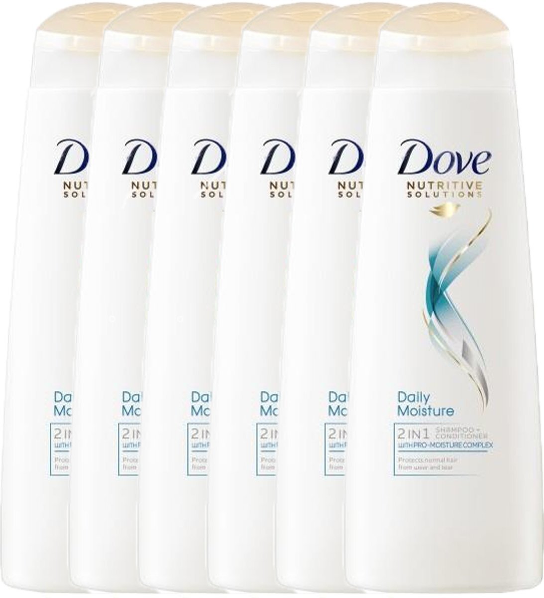 Dove Nutritive Solutions Daily Moisture 2in1 - 6 x 250 ml - Shampoo - Voordeelverpakking