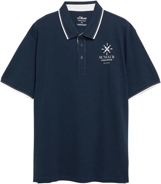 s.Oliver Big Size s.Oliver Polo-Shirt XXL Navy Gestreept Katoen