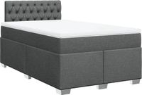 vidaXL Boxspringbed met matras, stof, donkergrijs, 120x200 cm
