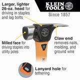 Klein Tools 832-26 Lineman's Gefreesde klauwhamer
