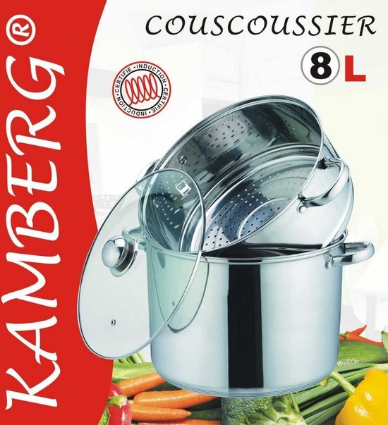 KAMBERG Couscouspan couscoussier Inox 8 liter