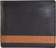 FOSSIL Leren Portemonnee Quinn Coin Pocket Bifold Black Zwart