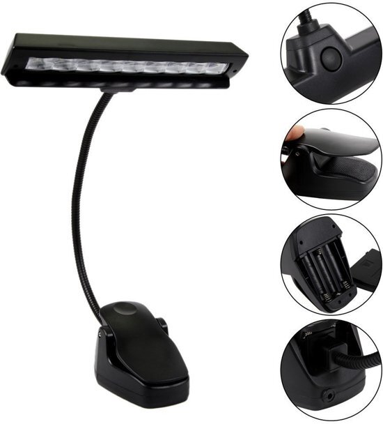 - 9 LED Orkestlamp - Pianolamp met USB en adapter