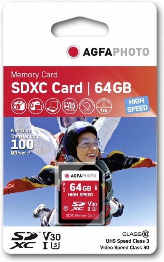 AgfaPhoto 64GB SDXC Memory Card - Class 10