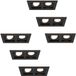 HOFTRONIC Set van 6 Fresno Dubbele Inbouwspots - Rechthoek - 2x GU10 - 4000K Neutraal wit - 10 Watt 800 lumen - Kantelbaar - IP20 stofdicht - Zwart