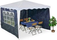 Merkloos Relaxdays Zijwanden partytent set van 3 - 2 x 3 m - waterdicht PE - blauw