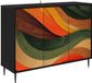 vidaXL Dressoir BONN Zwart Eiken Bewerkt Hout 102 x 33 x 76 cm