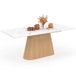 Idmarket – Table À Manger Extensible Rectangle 160-200 cm – Plateau Marbre Blanc et Bois Hêtre – 6-10 Personnes – Design Moderne et Raffiné