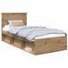 vidaXL Bedframe Ambachtelijk Eiken 100 x 200 cm Bewerkt Hout