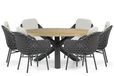 Santika Furniture Santika Yovan/Rockville 160 cm dining tuinset 7-delig