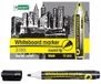 D.RECT 12x Zwarte Whiteboard Markers, 1-3mm Lijn