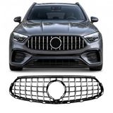 BinaParts Panamericana Grille Compatibel met Mercedes-Benz GLC X254 & GLC Coupé C254 AMG Line (06/2022-2026) - Zwart/Chroom