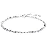 Lucardi - Dames Zilveren tennisarmband - Armband - 925 Zilver - Goudkleurig - 19 cm