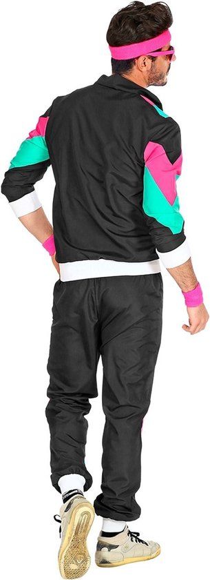 WIDMANN Disco Trainingspak Jaren 80 Zwart - Maat L