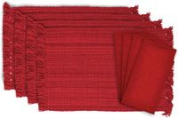 DII Variegated tafelbladencollectie, eetkamerset, tango rood, 8-delig