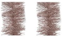 Guirlandes de Noël - 6x pièces - rose pâle - lametta aluminium - 10 x 270 cm - décorations de sapin de Noël