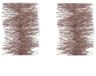 Guirlandes de Noël - 6x pièces - rose pâle - lametta aluminium - 10 x 270 cm - décorations de sapin de Noël
