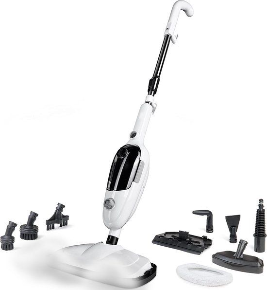 URGOODS 2-in-1 Stoomreiniger - Handstomer - 8 Opzetstukken - 1300W - Wit
