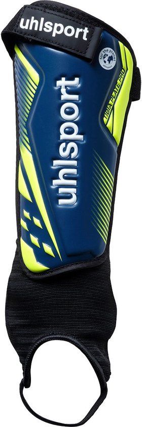 Uhlsport Tibia Plate Pro Scheenbeschermer - Marine / Fluogeel | Maat: XS