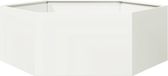 vidaXL Plantenbak zeshoek 138x120x45 cm staal wit