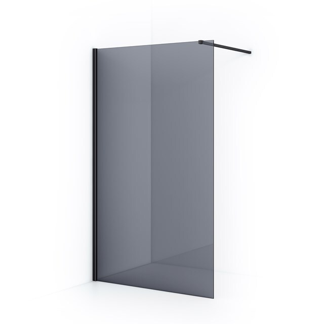 Maxaro Inloopdouche Diamond 120cm 8mm Rookglas Veiligheidsglas Zwart Chroom