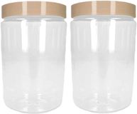Plasticforte Keuken Voorraadpot - 2x - bewaarpot - 450 ml - kunststof - beige - 7 x 13 cm