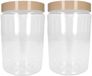 Plasticforte Keuken Voorraadpot - 2x - bewaarpot - 450 ml - kunststof - beige - 7 x 13 cm