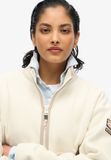 Superdry Active fleecetrui met halve rits Dames Truien Rice White