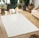 Mia's Carpets Theo Modern laagpolig met high-low effect, 3D-effect, hoge pooldichtheid, behaaglijk, Scandinavisch design, crème, 80 x 150 cm