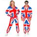 W WIDMANN Trainingspak, United Kingdom, jaren 80-outfit, joggingpak, vlag Verenigd Koninkrijk, carnavalskostuum