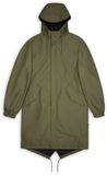 Rains Fishtail Parka W3 Unisex Donkergroen XS
