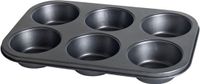 Gerimport Moule à manqué - muffins et cupcakes - 31 x 21 cm - moule de cuisson - 6 cavités