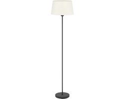 Eglo Febres Vloerlamp - E27 - 153 cm - Zwart/Wit - Teddy stof