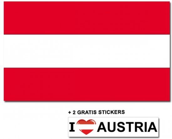 - Oostenrijkse vlag met 2 gratis Oostenrijk stickers